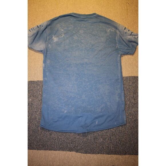 Bleeker & Mercer Premium Bleached and Distressed Light Blue T-Shirt - Size XL - Picture 6 of 7